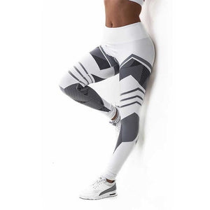 White pattern leggings for atheltic women