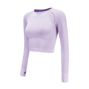 Long Sleeve Cropped Fitness Shirts