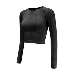 Long Sleeve Cropped Fitness Shirts