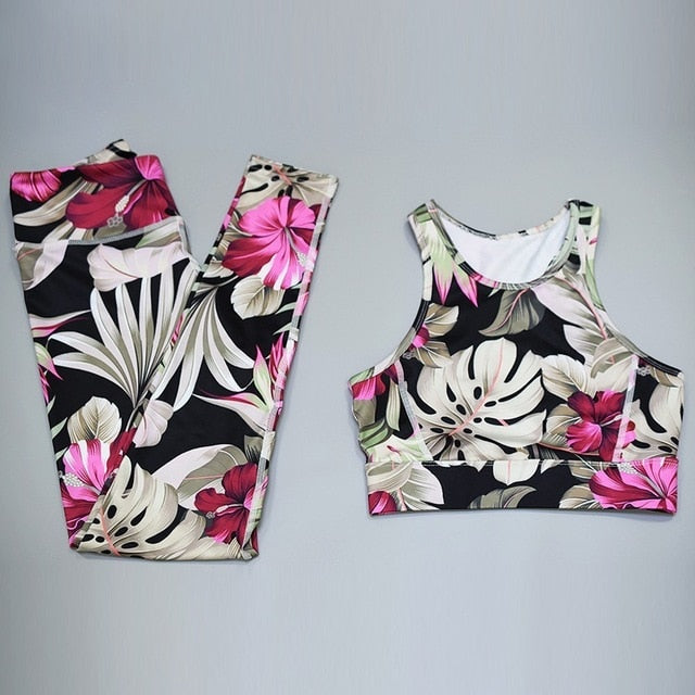 REXCHI Floral yoga set